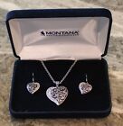 Montana Silversmiths Jewelry Women's Necklace Earrings Heart & Bling, NEW