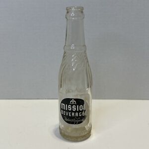 Crown Top Soda Bottle 7 Oz Mission Beverage ISHPEMING MARQUETTE MICHIGAN MICH MI