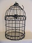 DECORATIVE BLACK METAL ROUND BIRDCAGE 12 INCHES TALL