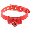 Women Collar Choker Necklace with Bell Cute Bow Dog/Cat Cosplay Necklace