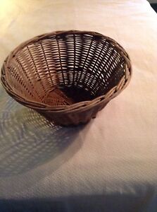 Antique Round Wicker Basket Laundry Storage Vintage Great Piece!!!
