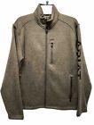 Ariat Mens Size S/P Brown Long Sleeve 1/4 Zip Fleece Jacket (L7)