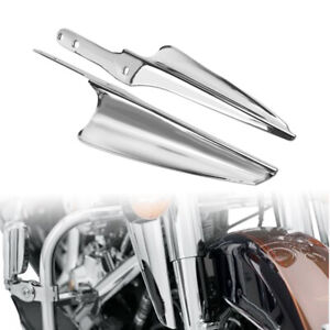Chrome Front Fork Mount Wind Deflectors Fit For Harley Electra Glide Road King (For: 2014 Street Glide)