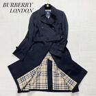 Burberry London trench coat, Nova check, belted waist, long length, black