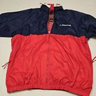 Rivers End Trading Co. Mens 2XL Red Blue Windbreaker Jacket Long Sleeve Hooded