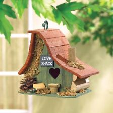 Bird House Wooden Love Shack Humming Birds Bluebirds Robins Hang Nest Sanctuary