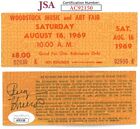 Penny Stallings Signed 1969 Woodstock Music & Art Fair -JSA–Ultra Rare $8 Ticket