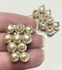 MIRIAM HASKELL PEARL DRESS CLIPS VTG  GLASS  Faux - Early Unsigned