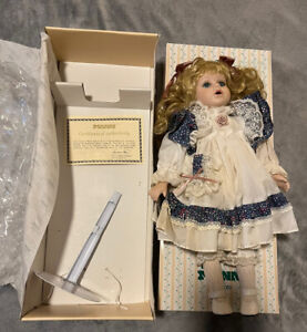 New ListingSeymour Mann Connoisseur Collection MCMXCI Porcelain Doll Flower Dress In Box