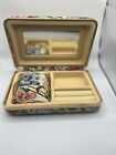 Elegant Vintage Floral Style Jewelry Box with Pouch and Mirror - Perfect