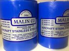 2 MALIN AVIATION S/S AIRCRAFT SAFETY WIRE 1lb roll of both .025 & .041 w/ certs