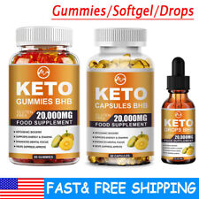 Natural Keto Slimming Gummies Drops Capsules 20,000mg ACV Weight Loss Fat Burner