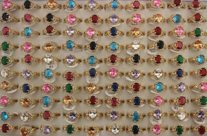 Wholesale Bulk Lots 40pcs Fashion Cubic Zirconia Rhinestone Lady's Charm Rings