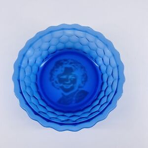 Vintage 1930's Hazel Atlas Blue Cobalt Depression Glass Shirley Temple Cereal