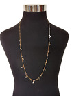 Loft Women's Gold Tone Charm Necklace Beads 32 inches long Costume Jewelry