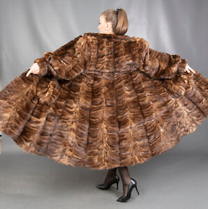 6795 GORGEOUS REAL RUSSIAN SABLE COAT LUXURY FUR SWINGER BEAUTIFUL LOOK SIZE XL