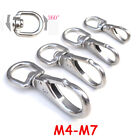 Stainless Steel 304 Swivel Eye Boat Snap Hook Spring Clips Keychain Pet Chains