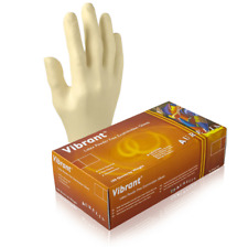 White Latex Exam Gloves, Aurelia Vibrant 5.5 mil - Powder Free, Disposable