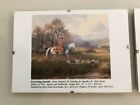 Equestrian / Hound Prints, English Hunt Scene ,Framed , Set 2, w/Hanger, 7 x 5