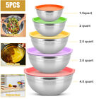 Stainless Steel Mixing Bowls 5 Piece Bowl Set with Lids for for Prep Baking