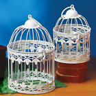 Small Decorative WHITE Metal Bird Cage GRAPE LEAF Design Wedding Choose Size