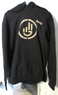 Jeep Wave Funny Jeep Women or Men Black Hoodie Gold Imprint LARGE