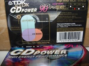 2 TDK CD-POWER 90 NEW & SEALED Cassette Tapes.