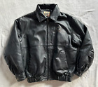 90s VTG Dehen Gold's Gym Black Genuine Leather Jacket M Lined