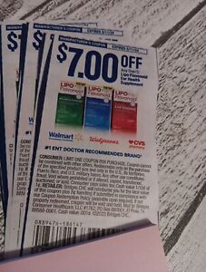 LIPO Flavonoid Ear Health Supplement Coupons Lot of Nine (9) $7 Off Exp 5/11/24