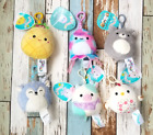 Lot 6 Squishmallows Plush Key Clip Bag Charms Pineapple Jellyfish Fawn Cow Dog +