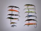 Vtg RAPALA FISHING LURES Estate Lot of 12 Most 5 Inch to 5 1/2 Inch EXCELLENT