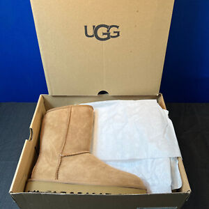 UGG Women's Classic Short II Sheepskin Fur Ankle Boots, Chestnut/Grey/Black, NEW