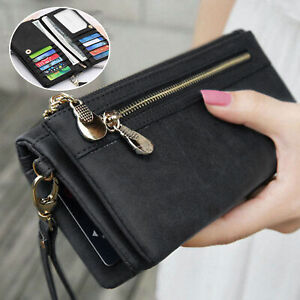 Women Lady Clutch Leather Wallet Long Card Holder Phone Bag Case Purse Handbag