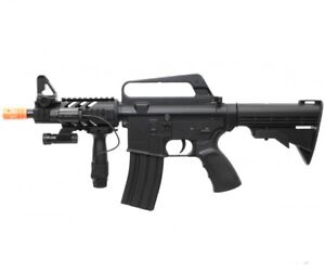 WELL 230 FPS M16 RIS CQB Spring Airsoft Rifle w/ Laser, Flashlight & Grip M16A5