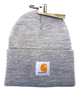 Carhartt Knit Cuffed Beanie Acrylic Hat Winter Cap Gray in Color