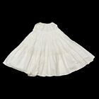 Vintage Eyelet Petticoat Skirt Crinoline White Cotton Tiered Lined Cottagecore