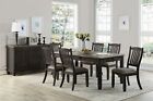 COUNTRY FARMHOUSE ANTIQUE BLACK STORAGE DINING TABLE 6 CHAIRS FURNITURE SET