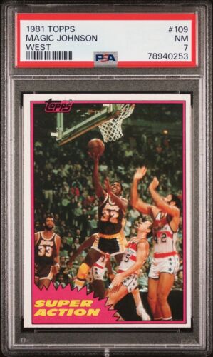 1981-82 Topps #109W Magic Johnson | PSA 7 | Los Angeles Lakers HOF