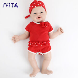 IVITA 23''Big Girl Reborn Baby Doll Newborn Full Body Silicone Toddler Toy