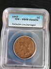 1843 Braided Hair Large Cent 1c ICG-VQ08 Petite,small Letters
