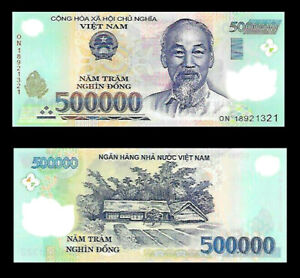 1 Million Vietnam Dong = 2 x 500,000 UNC Vietnamese Banknotes!