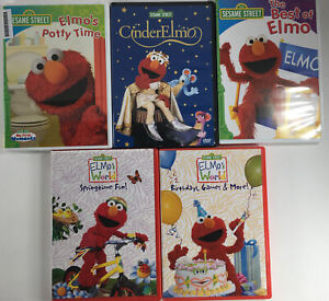 Sesame Street Elmo's World, Lot of 5 DVDs, The Best of Elmo, CinderElmo, Potty