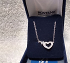 Montana Silversmiths Open Heart With Cross Silver Pendant Crystals With Box ECU