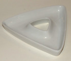Crate and Barrel Triangle Dip Nut Candy Dish 3 Corners White Ceramic Style Home