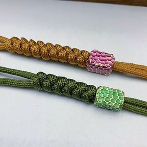 2PCS Brass Lanyard Bead Knife Tool Paracord Beads Pendant Bracelet Beads EDC DIY