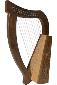 Roosebeck Baby Celtic Harp 12-String w/ Knotwork Design - Walnut Wood