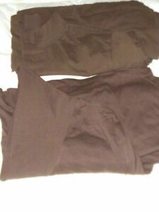 LOT 2 PLUS SIZE TOPS SHIRT BROWN V-NECK 1/2 TURTLE LADIES WOMENS 3X 30/32W GIFT