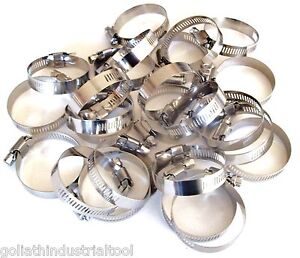 50 GOLIATH INDUSTRIAL STAINLESS STEEL HOSE CLAMPS 1-1/2 - 2-1/4
