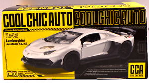 1:43 CCA Lamborghini Aventador SVJ Diecast Alloy Model car w/ dispaly box White