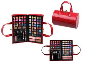 CAMEO RED LEATHER PURSE PROFESSIONAL ELEGANT MAKEUP KIT ALL IN ONE SET
